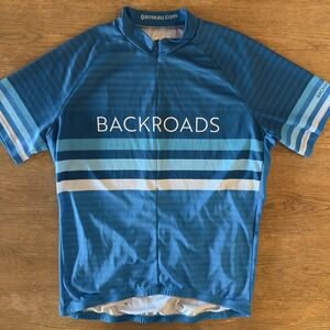 Louis Garneau 🚲 Short Sleeve Sport Cycling Jersey Women's Large XL-Blue-1/4 Zip